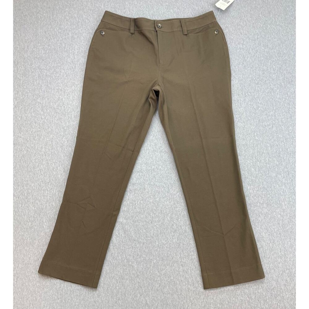 Lauren Ralph Lauren Pants Womens 6 Brown Cotton Blend Stretch Gatekeeper NWT
